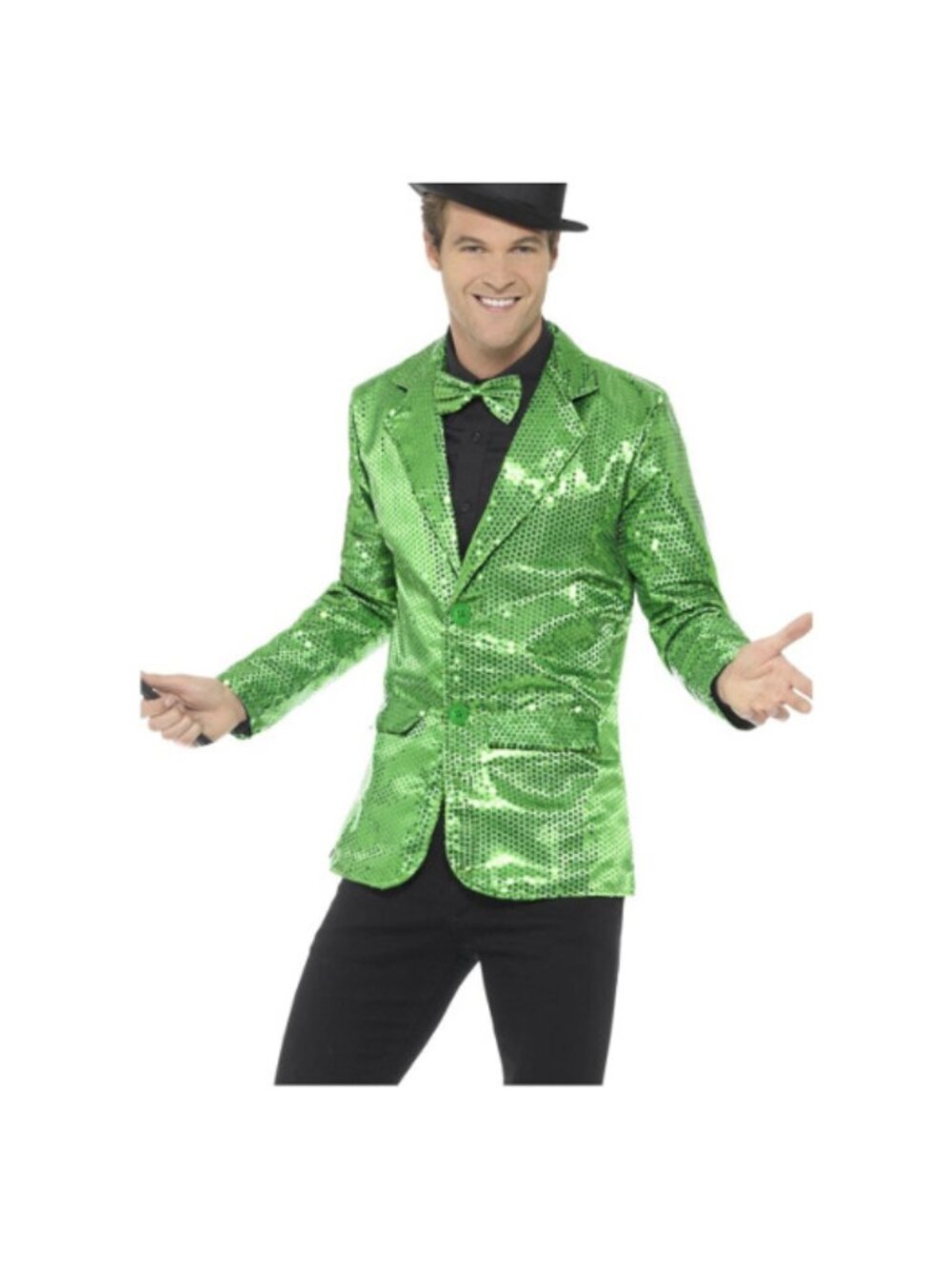 Men's Fancy Dress Green Sequin Magicians Tuxedo Jacket Costume